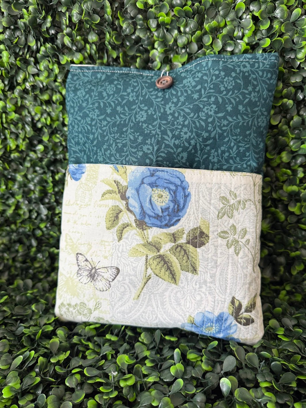 Green Floral Book Sleeve