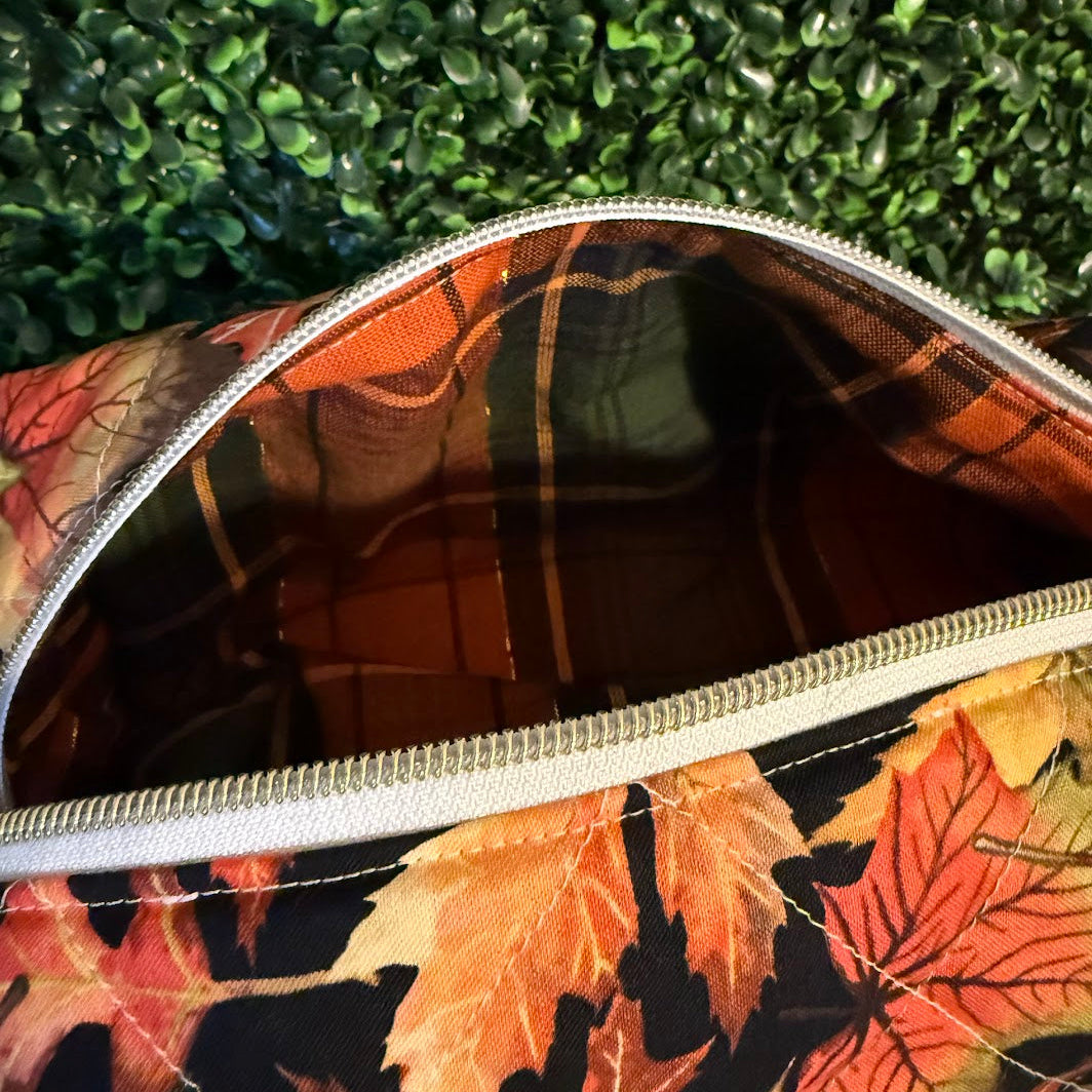 Medium Fall Leaves Makeup Bag
