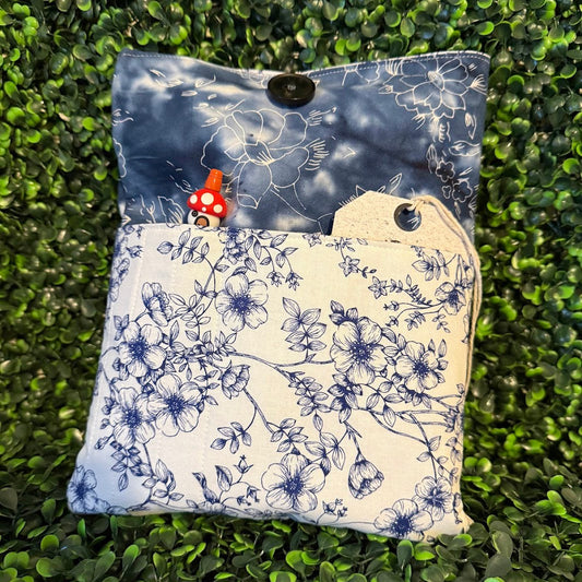 Blue and White Floral Book Sleeve