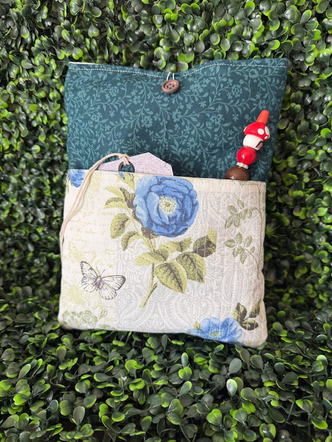 Green Floral Book Sleeve