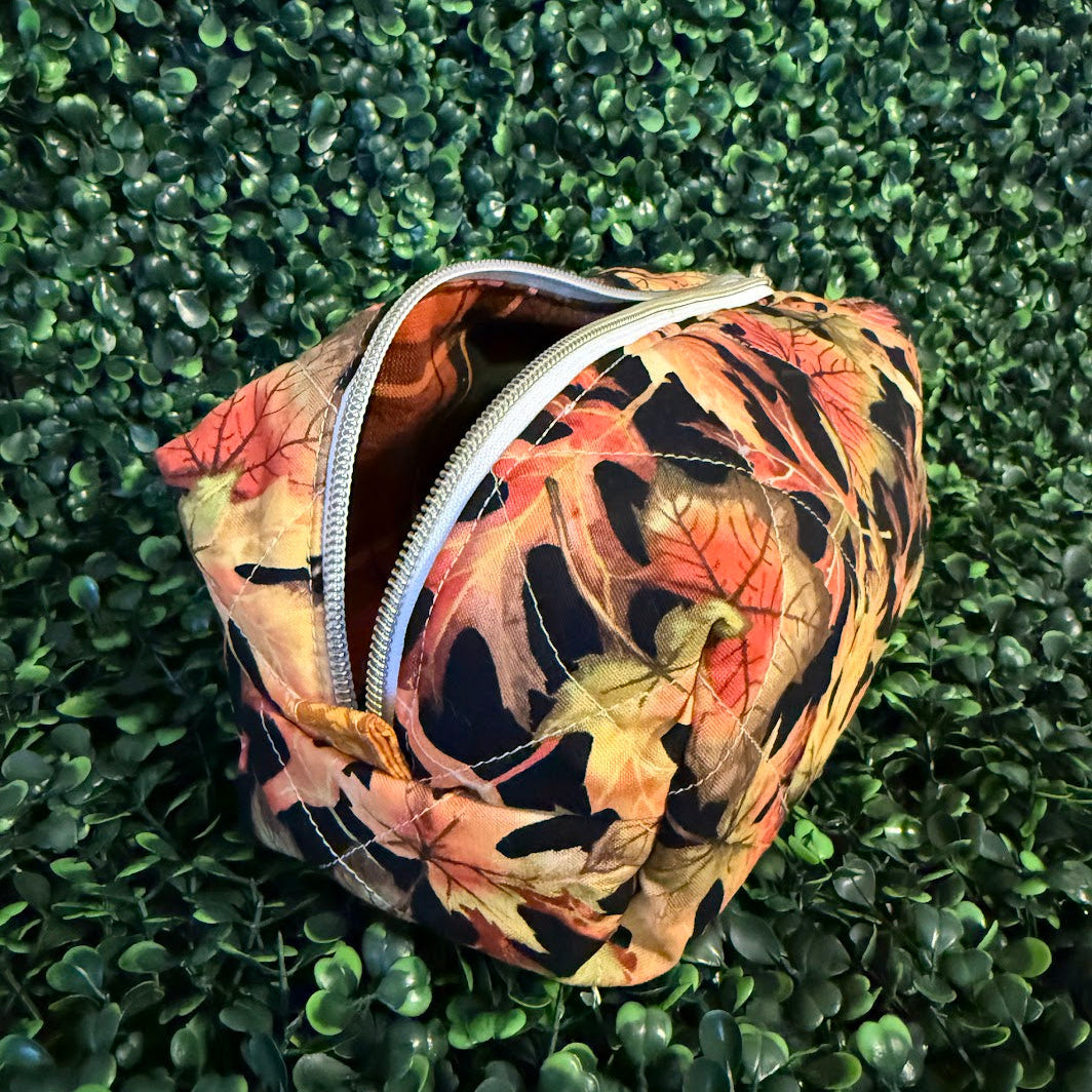 Medium Fall Leaves Makeup Bag